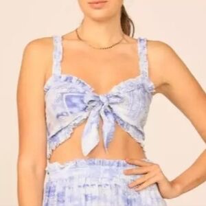 Ocean Drive tie front crop top